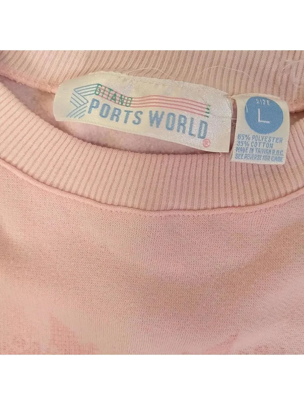 80s Gitano Sports World Baby Pink Matching Sweat Suit Set Vintage Large